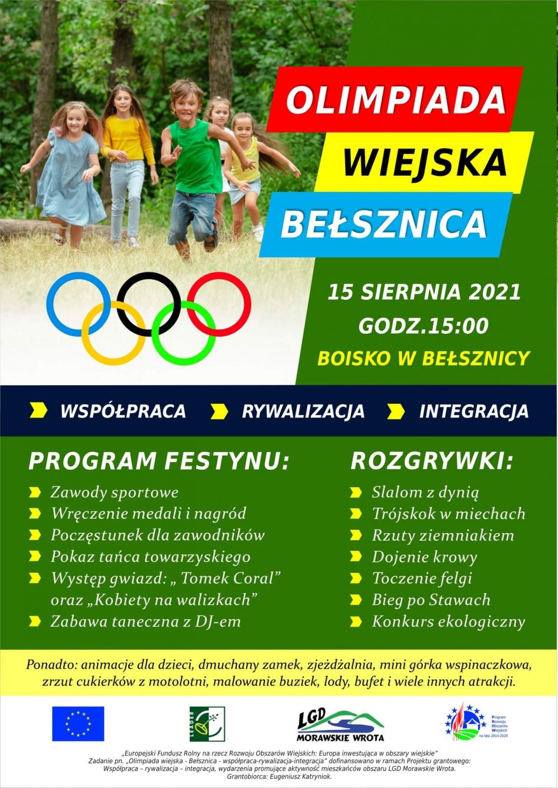 Plakat promujący festyn w Bełsznicy